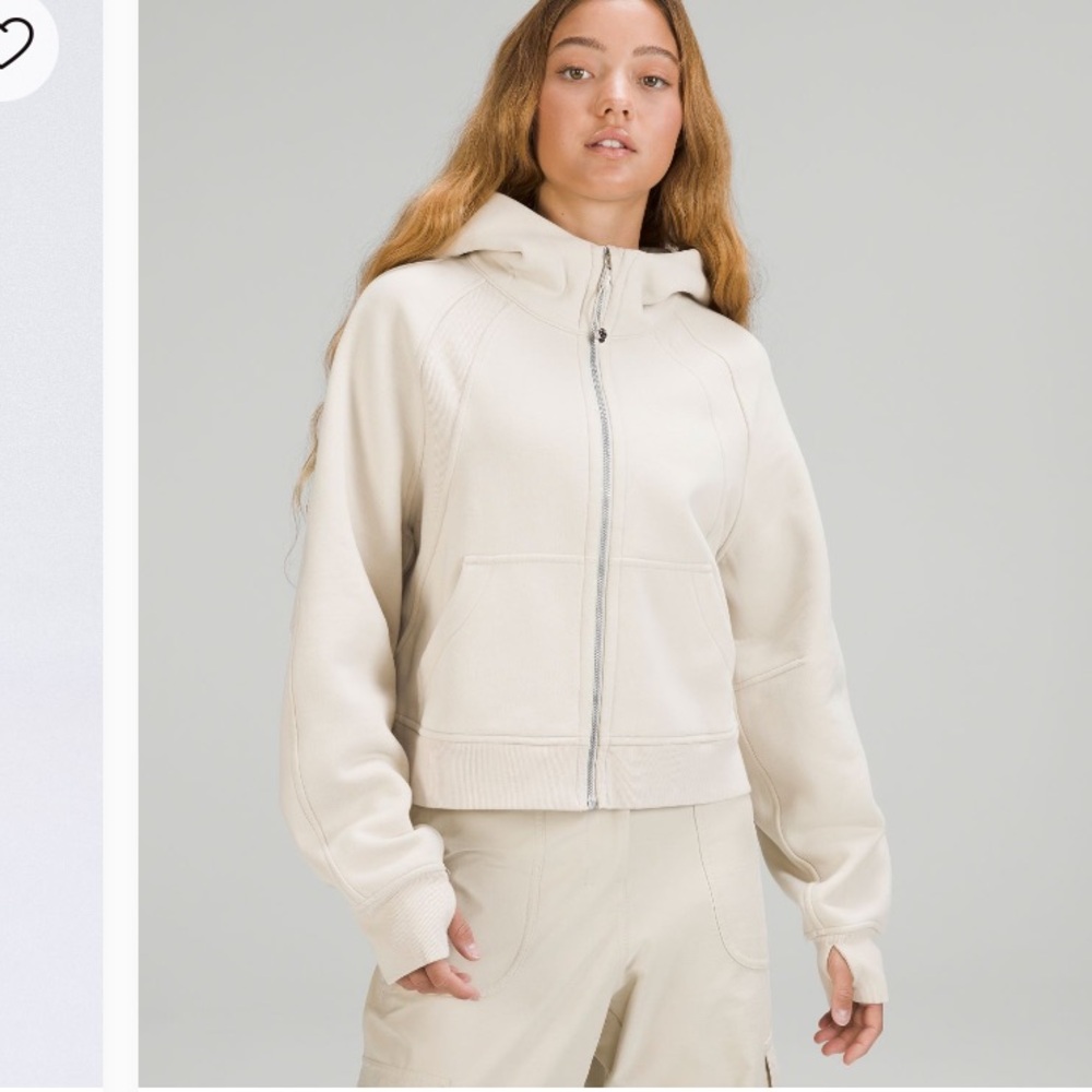 Scuba oversized full zip natural ivory size XS/S